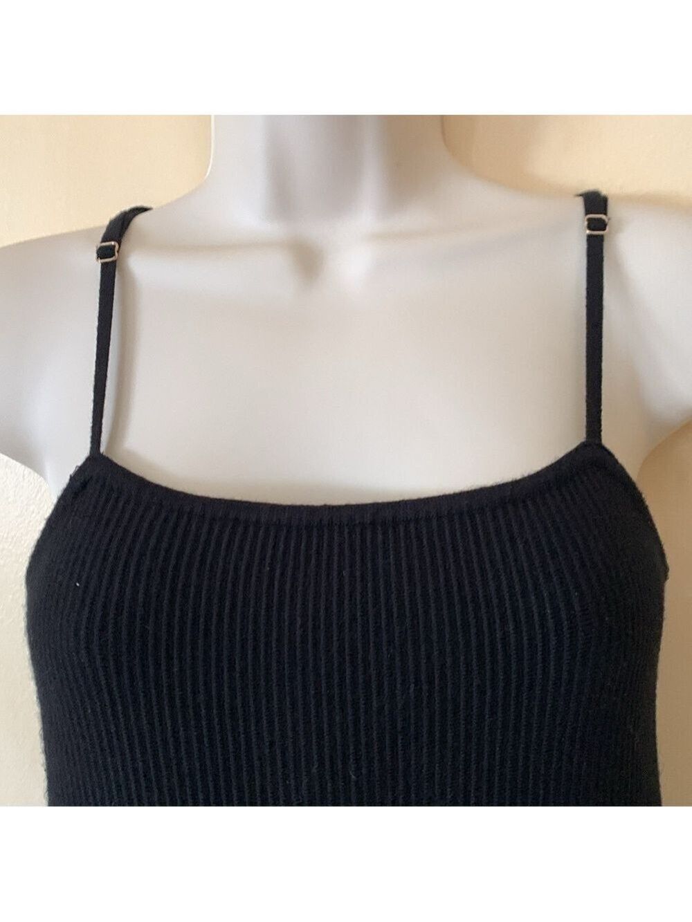 House of Harlow black ribbed knit spaghetti strap dress size S - Picture 2 of 8